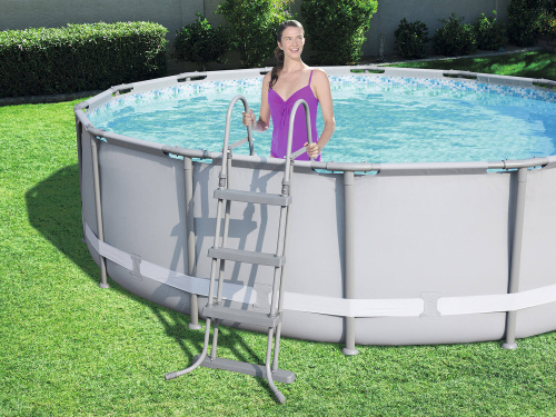 Каркасный бассейн Bestway 427х107 см + фильтр-насос 3028 л/ч, тент, лестница, подстилка (56641 BW)