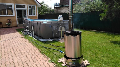 Дровяной водонагреватель для бассейна Termopool Volcano Pro 50 (55 кВт, спираль 37 метров, 24 витка)