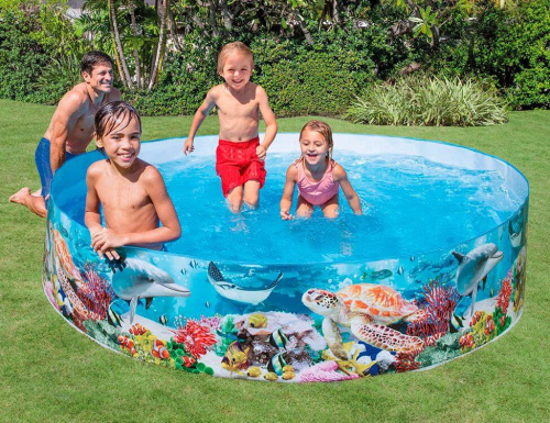 Детский бассейн 244х46 см "Коралловый риф" 2040 л, от 3 лет (Intex 58472)