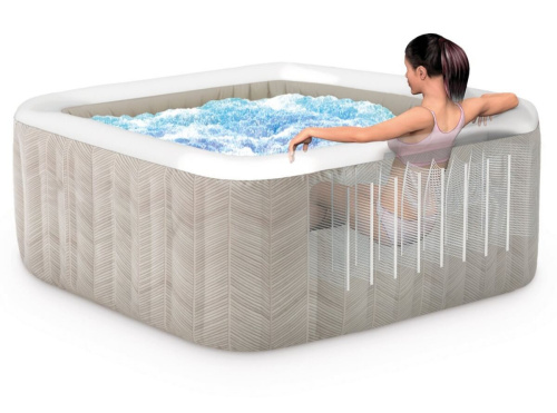 СПА-бассейн Intex PureSpa Chevron Deluxe 124/175х71 см с круговым пузырьковым массажем, хлоргенератор (28446)