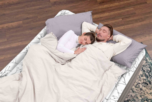 Надувная кровать Tritech Fashion Flock 203х152х56 см, встроенный насос 220V (Bestway 6713E BW)