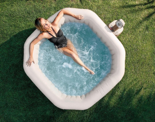 СПА-бассейн Intex Jet&Bubble Deluxe 150/201х71 см, восьмигранный, гидромассаж+пузырьк., хлорогенератор (28454)