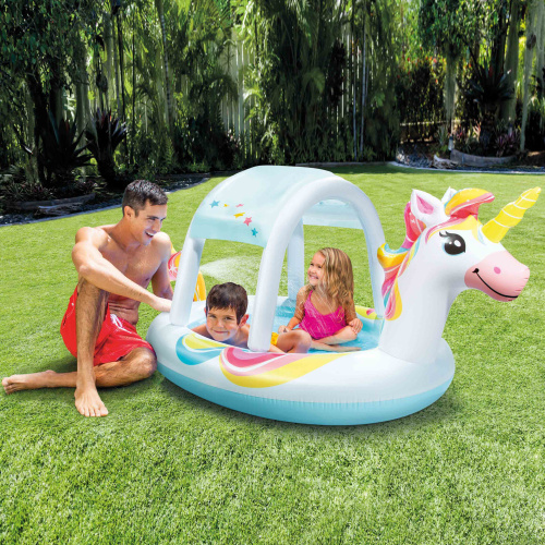 Детский надувной бассейн 254х132х109 см "Единорог" 130 л, от 2 лет (Intex 58435)