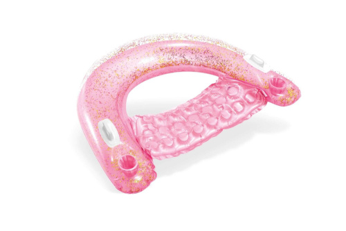 Надувное кресло-шезлонг для плавания 152х99 см с ручками и подстаканником, 2 вида (Intex 56831)