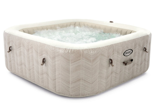 СПА-бассейн Intex PureSpa Chevron Deluxe 145/196х71 см с круговым пузырьковым массажем, хлоргенератор (28472)