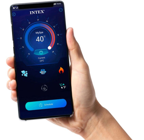 СПА-бассейн Intex PureSpa Greystone Deluxe 124/175х71 см с круговым пузырьковым массажем, хлоргенератор (28450)