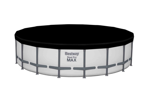 Каркасный бассейн Bestway Steel Pro MAX 549х132 см + фильтр-насос 5678 л/ч, лестница, тент (561FJ BW)