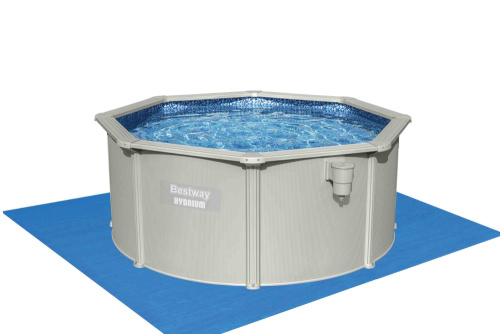 Стальной бассейн Bestway Hydrium Pool Set 300х120 см + песочный ф/насос 3028 л/ч, лестница, тент, подстилка (56566 BW)