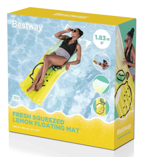Надувной матрас для плавания 183х69 см "Свежевыжатый лимон" (Bestway 44122 BW)