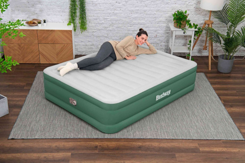 Надувная кровать ToughLite TPU 152х203х46 см, встроенный насос 220V (Bestway 69646 BW)