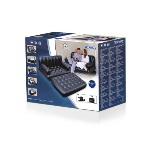 Надувной диван-трансформер Double 5-in-1 с насосом, 188х152х64 см (Bestway 75056 BW)
