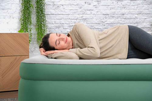 Надувная кровать ToughLite TPU 152х203х46 см, встроенный насос 220V (Bestway 69646 BW)