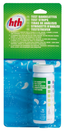 Тестовые полоски для воды (Ph, свободный хлор, общий бром, общая щелочность), 25 тестов, hth, (A890217H1)