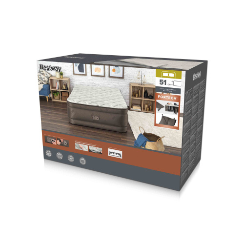 Надувная кровать Fortech 152х203х51 см, встроенный насос 220V (Bestway 69145 BW) Надувная кровать Fortech 152х203х51 см, встроенный насос 220V (Bestway 69145 BW)