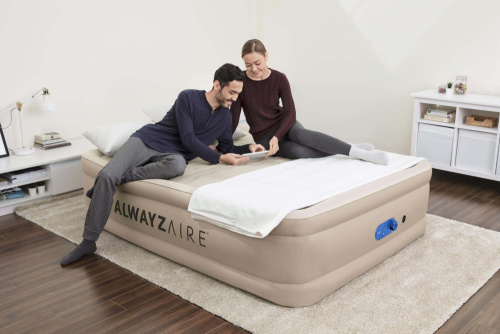 Надувная кровать AlwayzAire Fortech 152х203х51 см, встроенный насос 220V с автоподкачкой (Bestway 69054 BW)