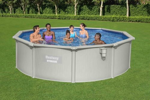 Стальной бассейн Bestway Hydrium Pool Set 460х120 см + песочный ф/насос 5678 л/ч, лестница, тент, подстилка (56384 BW)