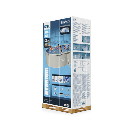 Стальной бассейн Bestway Hydrium Oval Pool 610х360х120 см + песочный ф/насос 5678 л/ч, лестница, тент, подстилка (56369 BW) Стальной бассейн Bestway Hydrium Oval Pool 610х360х120 см + песочный ф/насос 5678 л/ч, лестница, тент, подстилка (56369 BW)