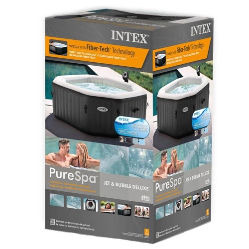 СПА-бассейн Intex Jet&Bubble Deluxe 150/201х71 см, восьмигранный, гидромассаж+пузырьк., хлорогенератор (28454)
