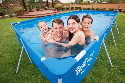 Каркасный прямоугольный бассейн Bestway 400х211х81 см + фильтр-насос 1249 л/ч (56424 BW)
