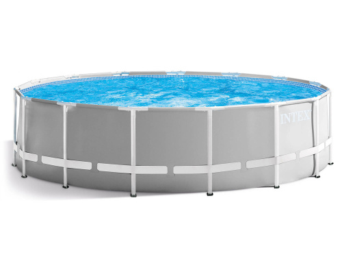 Каркасный бассейн Intex Prism Frame 457x122 см + фильтр-насос 3785 л/ч, лестница, тент, подстилка (26726)