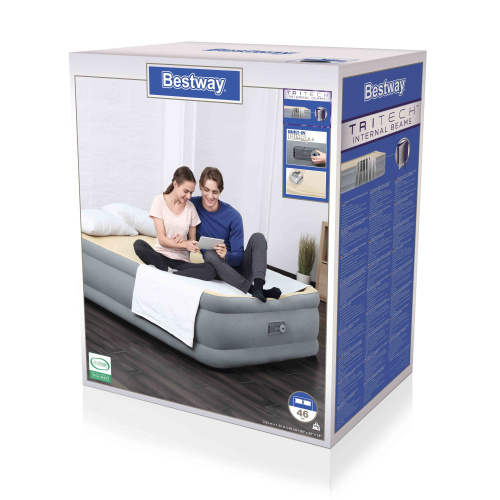 Надувная кровать Tritech Cushify Top, 203x152x46 см, встроенный насос 220V (Bestway 67486 BW)