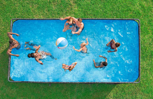 Каркасный бассейн Bestway APX 365, 549х274х132 см + песочный фильтр-насос 6056 л/ч, тент, лестница, наполнитель Polysphere (561KA BW)